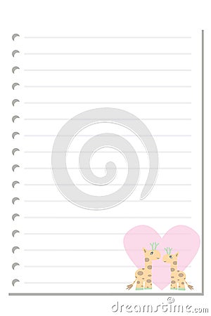 Note giraffe love paper sheet Stock Photo