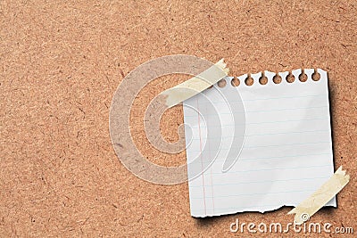 Note paper stick on wooden board. Stock Photo