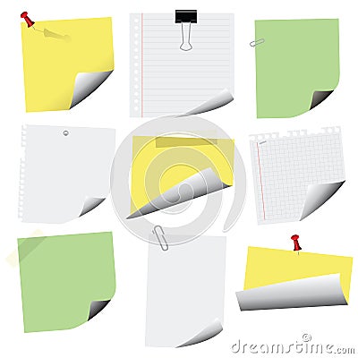 Note Papers Vector Illustration