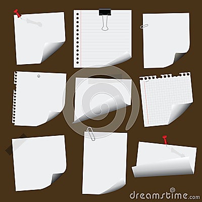 Note Papers Vector Illustration