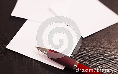 Note papers and pen Stock Photo