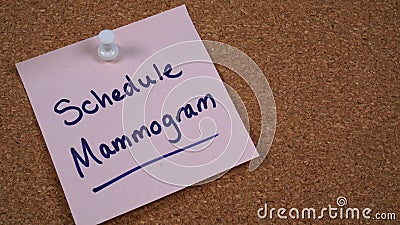 Reminder to Schedule Mammogram Stock Photo