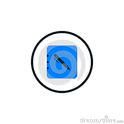 note write icon vector in circle Vector Illustration