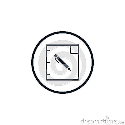 note write icon vector in circle Vector Illustration