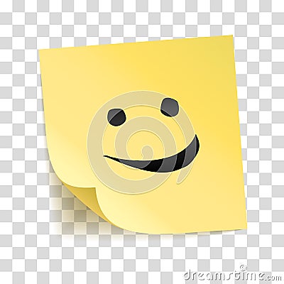 Note yellow sticker smile Vector Illustration