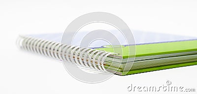 Notebook background open right view with a spiral binding Stock Photo
