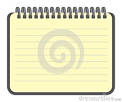 Notebook blank with metal wire Vector Illustration