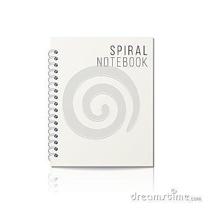 Notebook With Coil Spiral. Vector Spiral Notepad. Clean Mock Up For Your Design. Vector illustration Vector Illustration