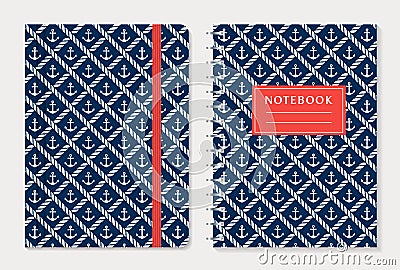 Notebook cover design. Vector set. Vector Illustration