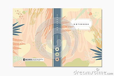 Notebook covers design template with foral background Vector Illustration