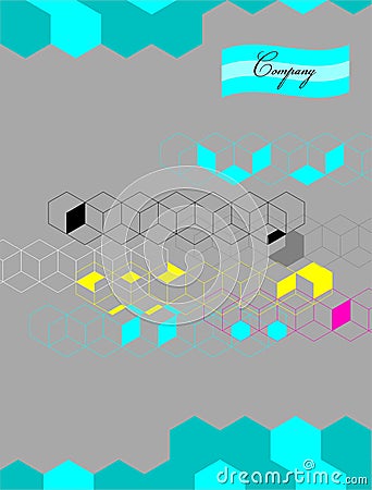 Notebook covers 2 hexagonal design Vector Illustration