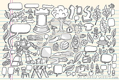 Notebook Doodle sketch Vector Set Vector Illustration