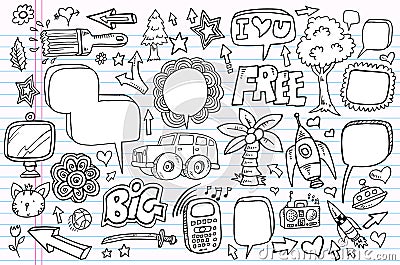 Notebook Doodle Sketch Vector Set Vector Illustration