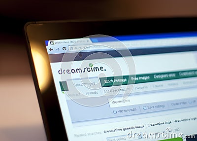 Notebook, Dreamstime page opened... Editorial Stock Photo