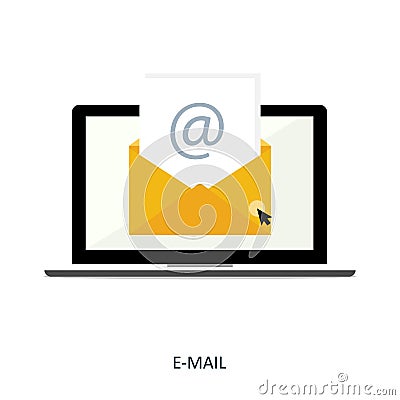 Notebook e-mail notification read vector Vector Illustration