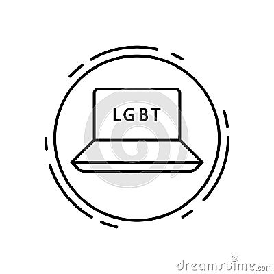 Notebook, lgbt icon. Simple line, outline sexual minoritie icons in circle for ui and ux, website or mobile application Stock Photo
