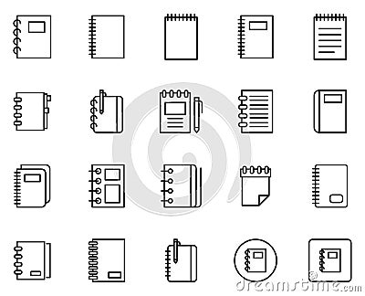 Notebook line icon Vector Illustration