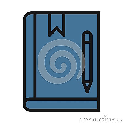 Notebook line isolated vector icon can be easily modified and edit Vector Illustration
