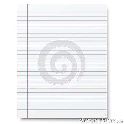 Vector notebook lined paper background Vector Illustration