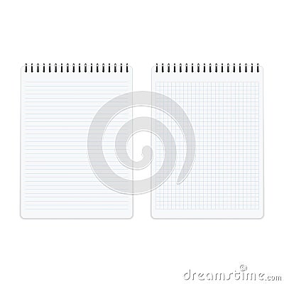 Notebook memo notepad templates. Vector Illustration