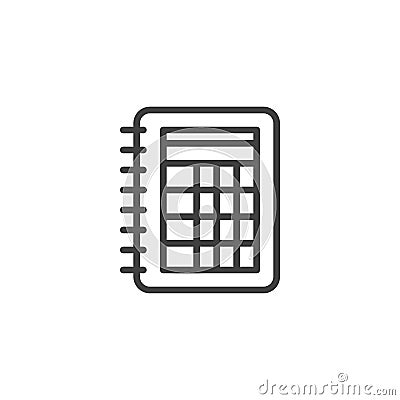 Notebook or notepad line icon Vector Illustration