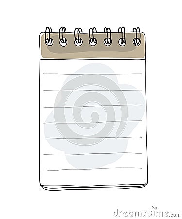 Notebook notepad square, lines and blank sketchpad hand drawn art vector illustration Vector Illustration