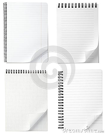 Notebook office blank paper with curl Stock Photo