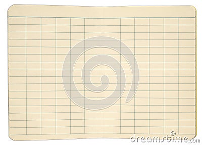 Notebook Pages with Gridded Lines Stock Photo