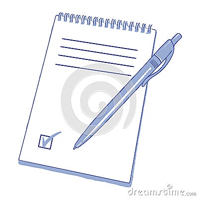 Notebook with pen Vector Illustration
