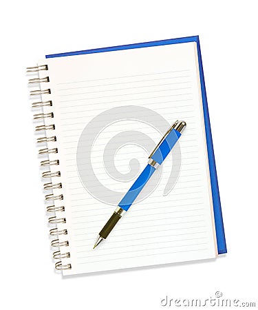 Notebook and pen isolated Stock Photo