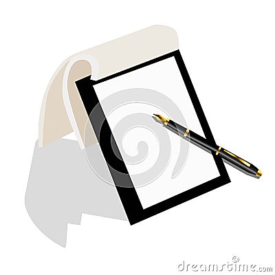 Notebook with pen Vector Illustration