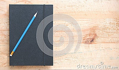 Notebook and pencil Stock Photo