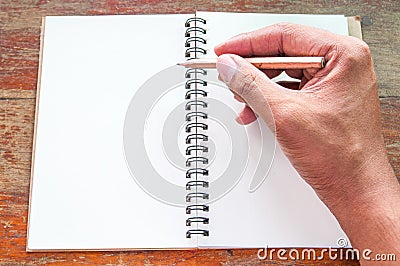 Notebook and pencil. Stock Photo