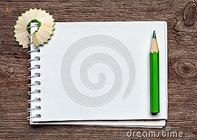 Notebook with pensil Stock Photo