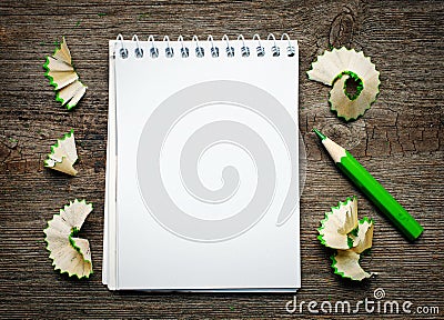 Notebook with pensil Stock Photo