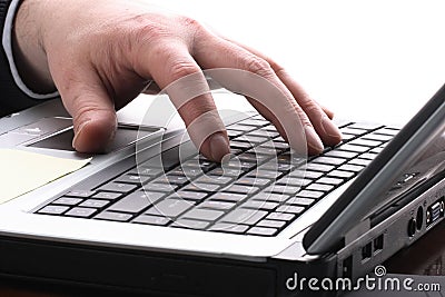 Notebook, phone, business technology Stock Photo