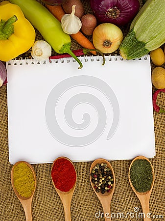 Notebook for recipes Stock Photo