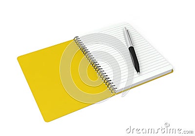 Notebook rings spiral pen notepad Stock Photo