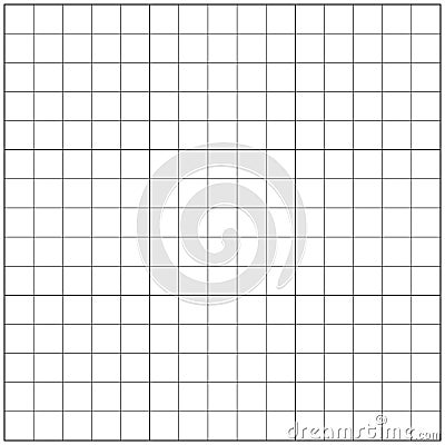 Notebook sheet blank. Squared black grid paper. Mathematics pattern. Typography mockup. Vector Illustration