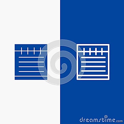 Notebook, Study Education, School Line and Glyph Solid icon Blue banner Line and Glyph Solid icon Blue banner Vector Illustration