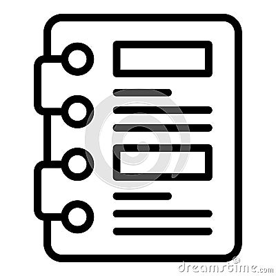 Notebook study icon outline vector. Case research Vector Illustration
