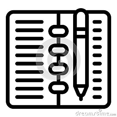 Notebook study icon outline vector. Class safety Stock Photo