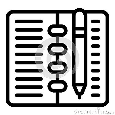 Notebook study icon outline vector. Class safety Vector Illustration