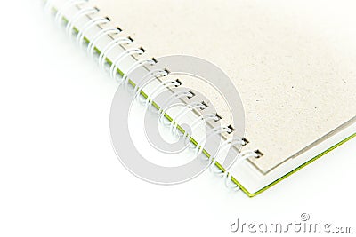 Notebook with wire close up. Refurbish brown paper Stock Photo