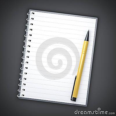 Notepad and ballpen Stock Photo