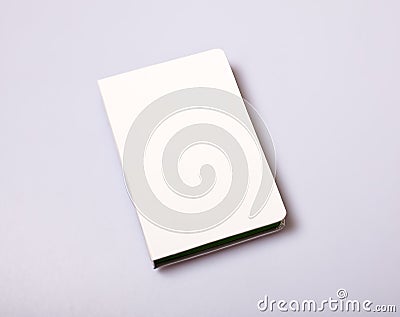 Notepad blank cover on white table Stock Photo