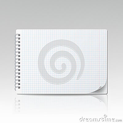 Notepad Blank Vector. 3D Realistic Notebook Mockup. Blank Notebook With Clean Cover Vector Illustration