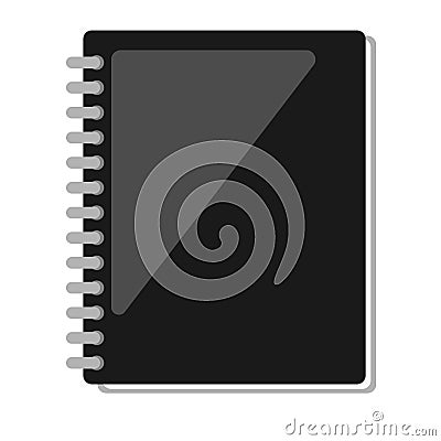 Notepad, book, black isolated vector illustration Vector Illustration