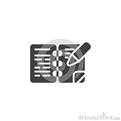 Notepad book with pencil vector icon Vector Illustration