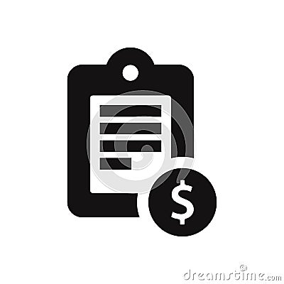 Notepad icon with Dollar sign vector illustration isolated on white background. Vector Illustration